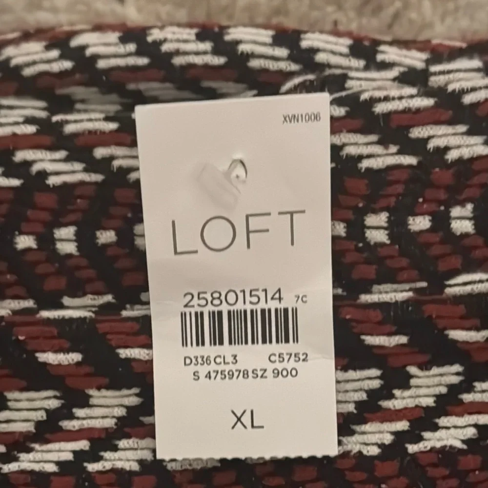 LOFT Textured Brown and Black Mini Skirt -Size XL -NWT - Picture 2 of 5